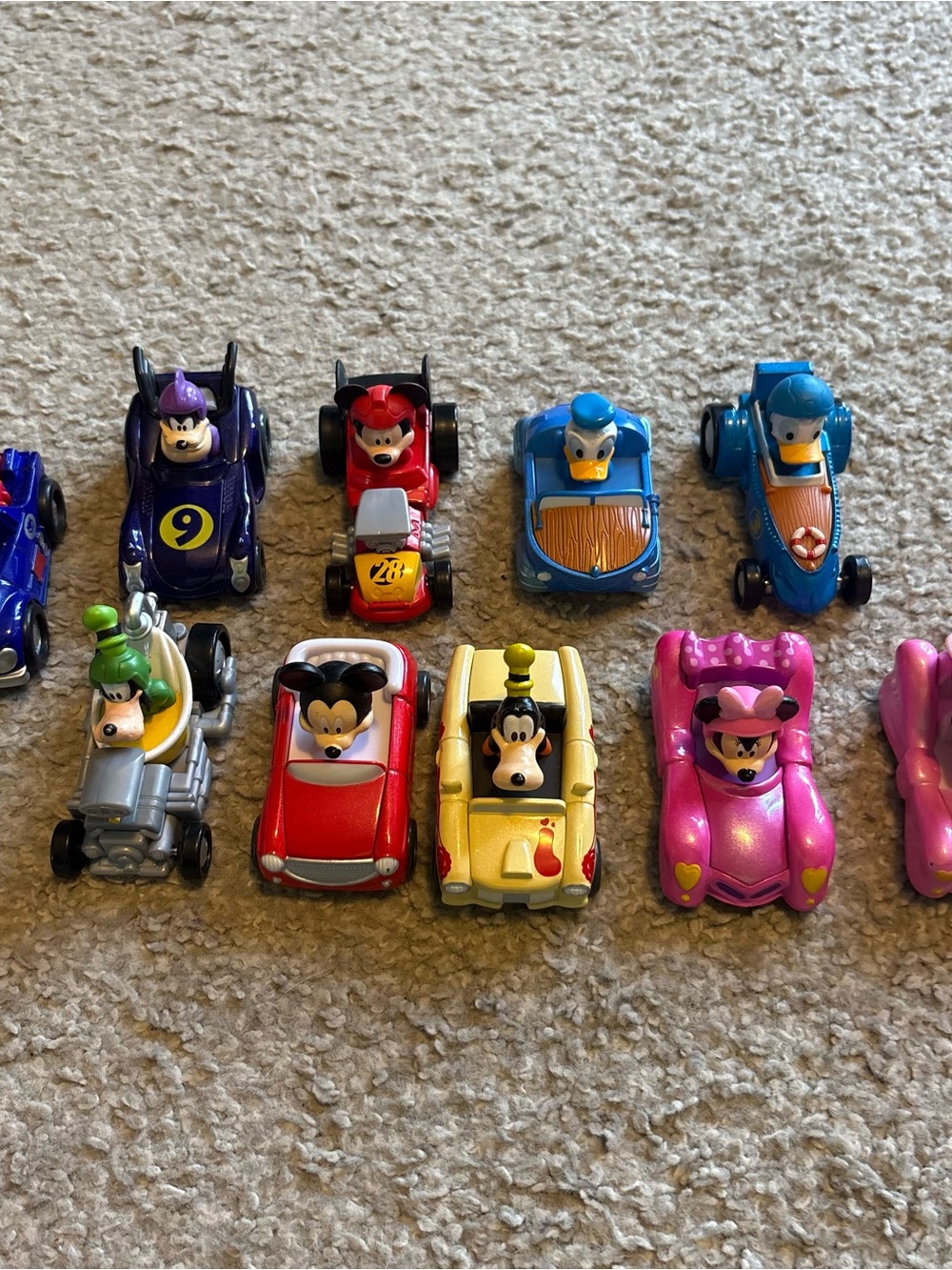 Disney Mickey Roadster Racers Car Bundle Lot Goofy Minnie Pete